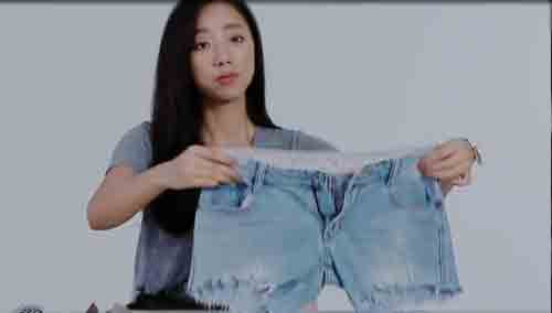 《Mini美人》:DIY牛仔长裤变短裤